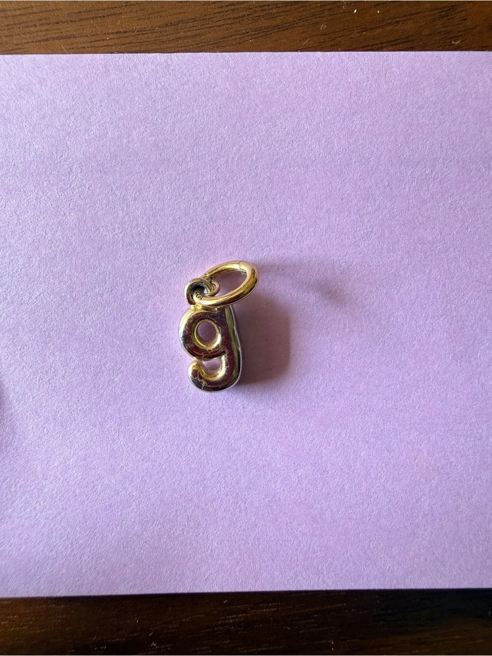 Roxanne Assoulin “g” mini puffy initial charm - Tarnished
